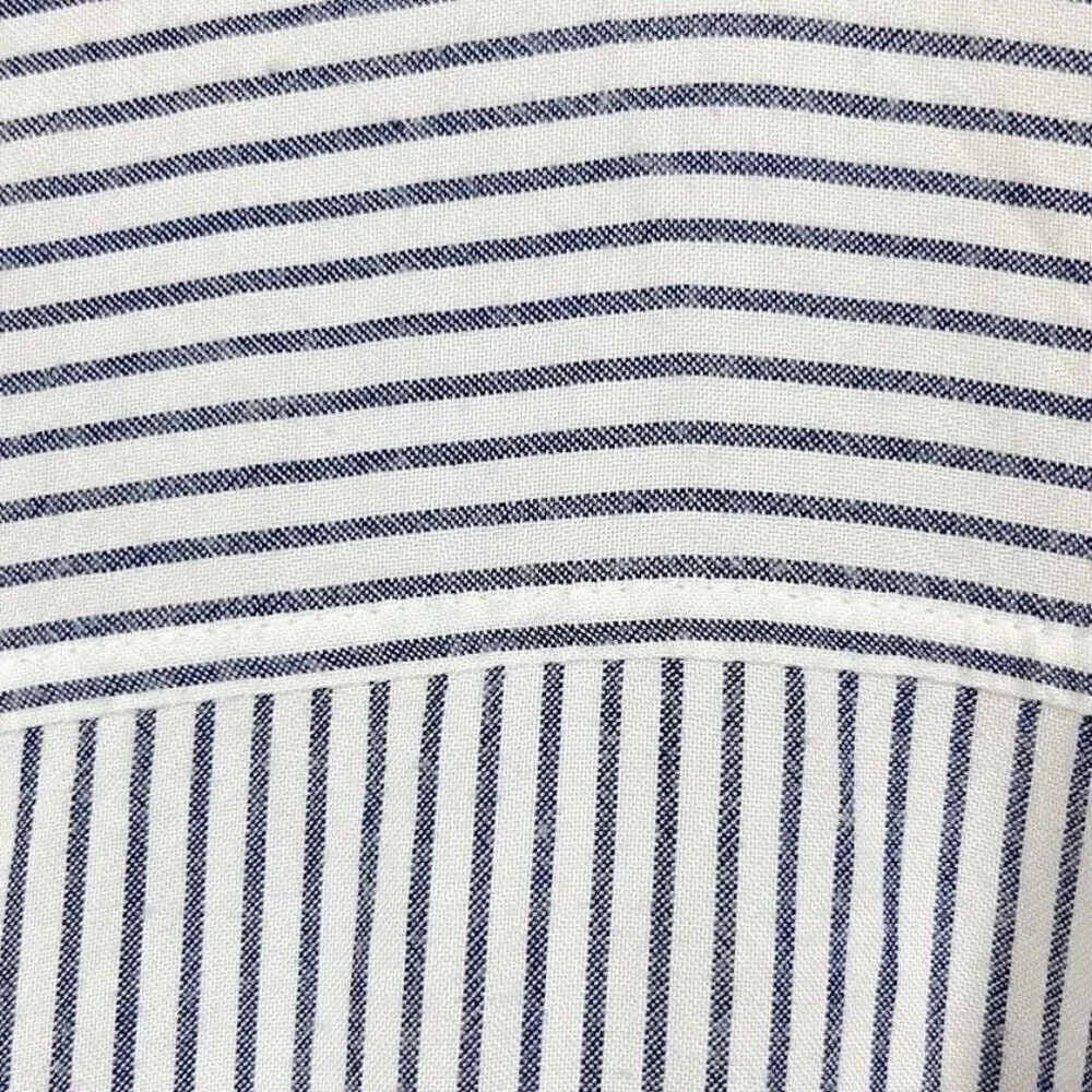 BP Stripe Button Down Shirt Lightweight Boho Soft Retro Academia Grandma Chic XL